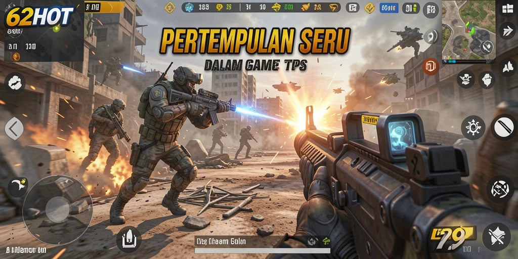 Tampilan aksi seru dalam gameplay 62HOT yang mendebarkan.