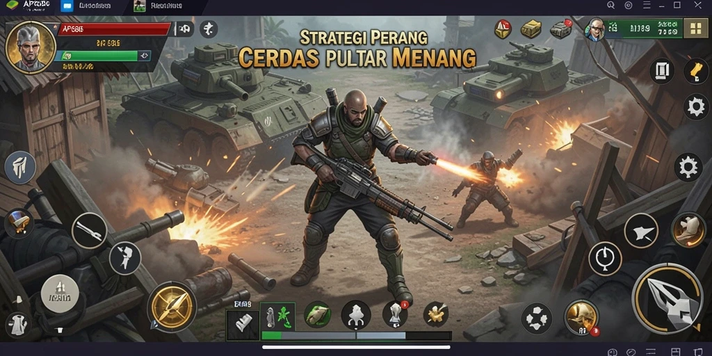 Tampilan gameplay strategis yang menarik dan penuh aksi di AP686.