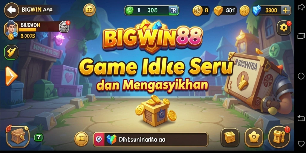 Screenshot menunjukkan gameplay seru dari BIGWIN88 dengan karakter lucu.