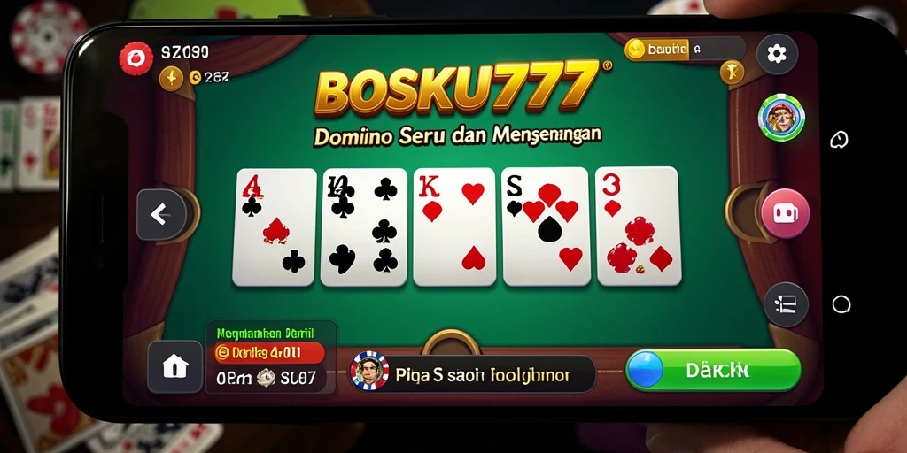 Tampilan gameplay seru di BOSKU777 dengan domino yang menarik.