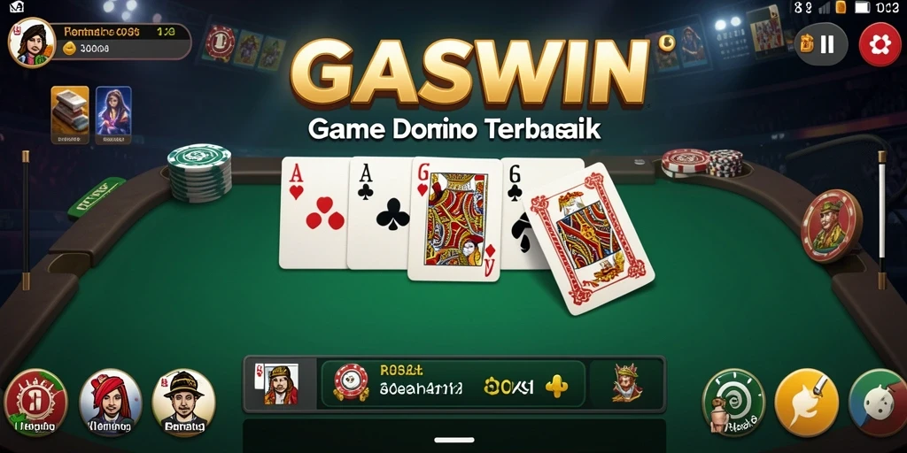 Tampilan gameplay seru dalam permainan Domino GASWIN.