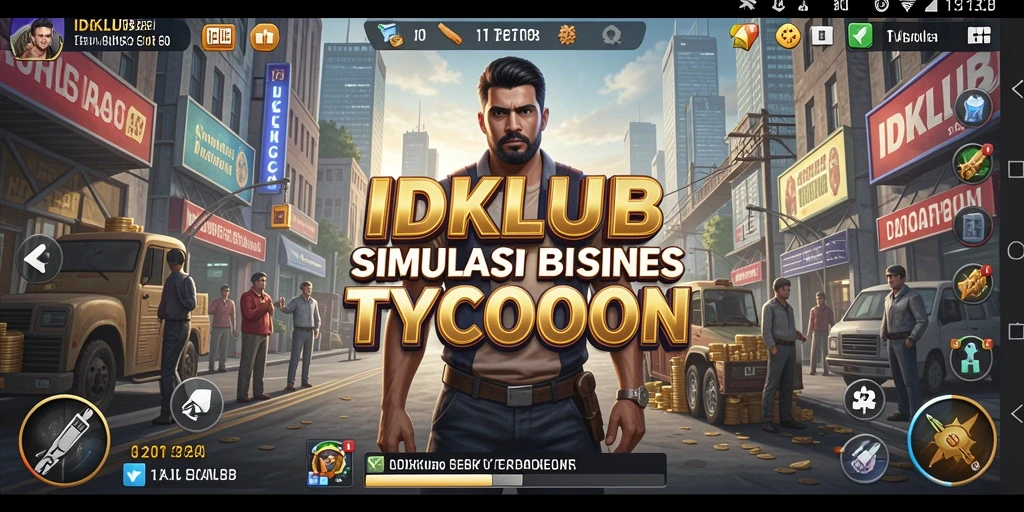 Tampilan gameplay seru IDKLUB dalam membangun bisnis.