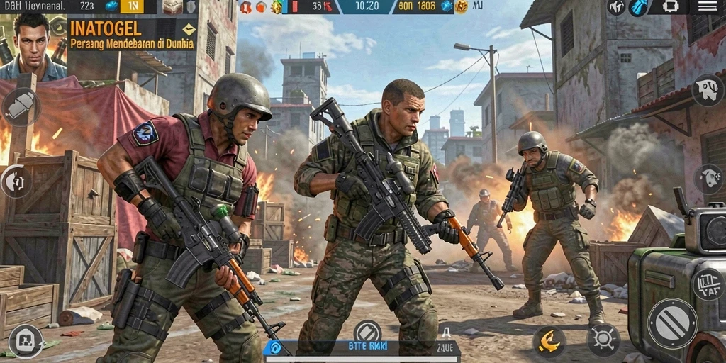 Tampilan seru gameplay Battle Royale di INATOGEL.