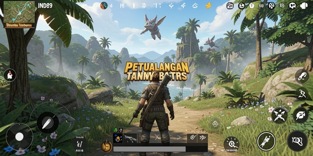 Gameplay IND89 yang menampilkan eksplorasi dunia terbuka yang luas.