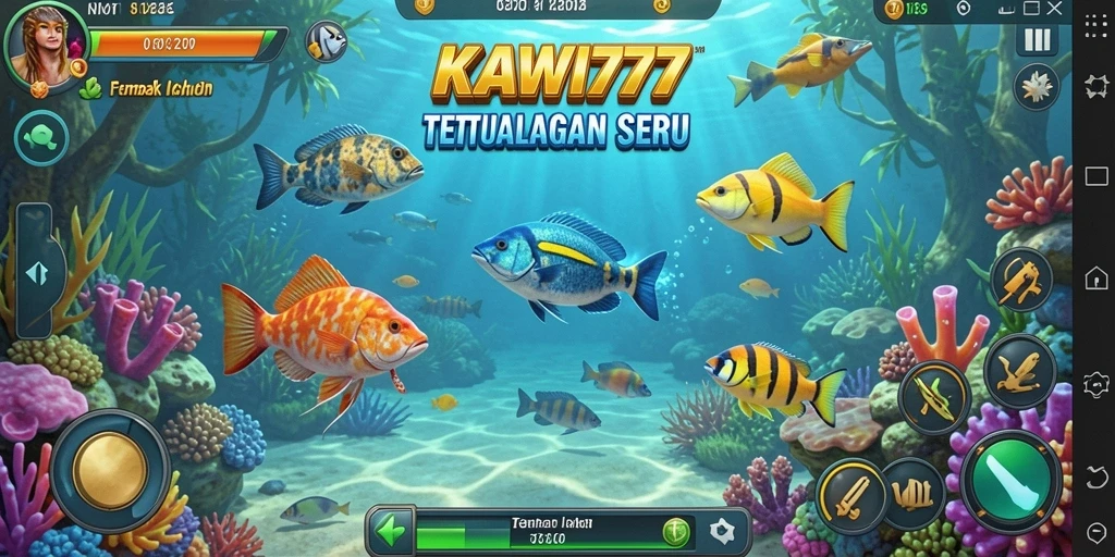 Screenshot KAWI777 memperlihatkan aksi menembak ikan yang seru.