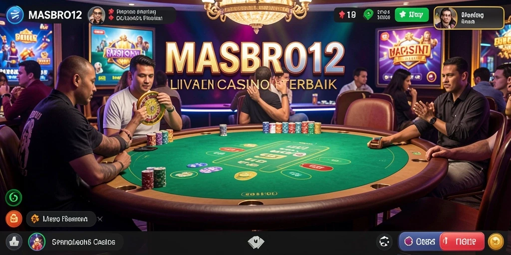 Tampilan gameplay Live Casino yang mendebarkan dan interaktif di MASBRO12.
