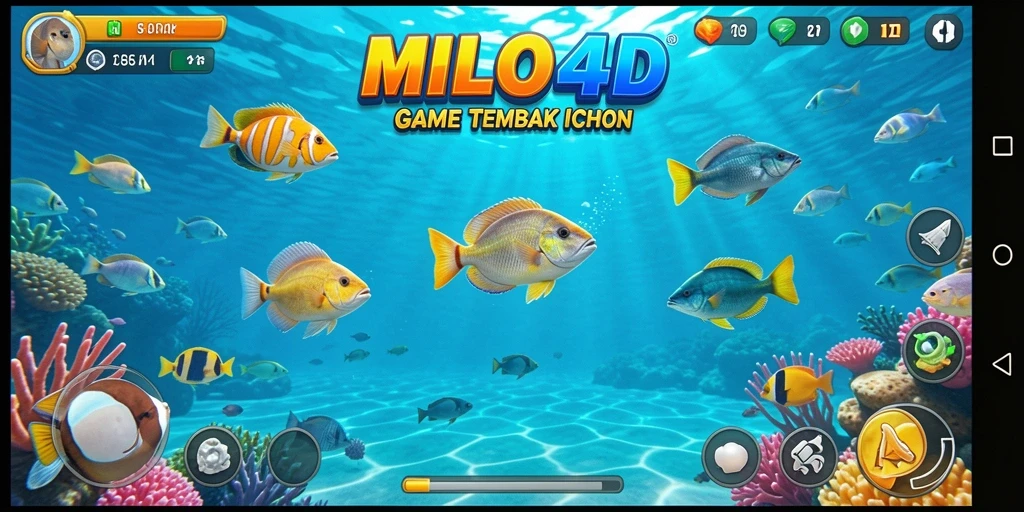 Tampilan gameplay seru saat menembak ikan di MILO4D.