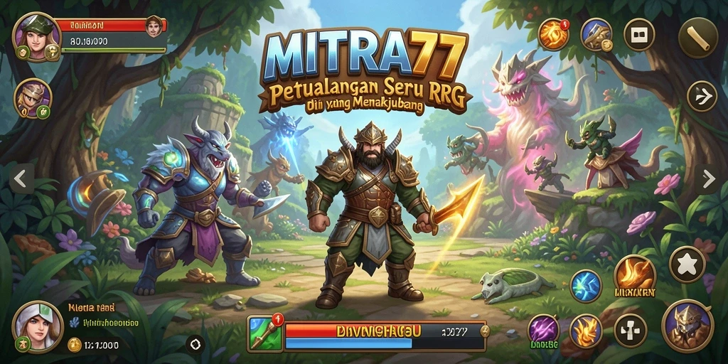 Tampilan gameplay menarik dari MITRA77 yang penuh petualangan RPG.