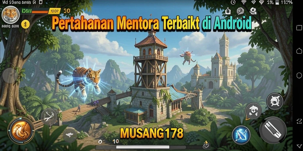 Tampilan gameplay Tower Defense yang seru dan menantang.