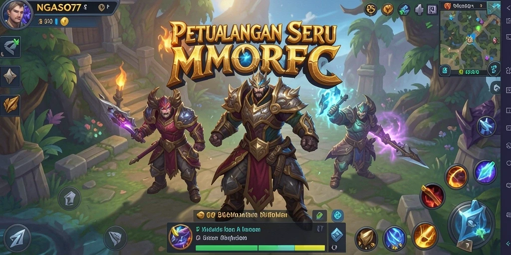 Tampilan gameplay NGASO77 dengan pertarungan epik di dunia MMORPG.