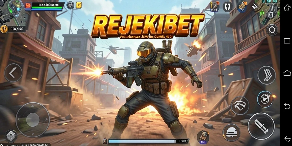 Tangkapan layar menampilkan gameplay aksi yang intens dalam REJEKIBET.