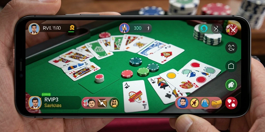 Tampilan gameplay seru dalam RVIP3 yang penuh strategi Gaple.