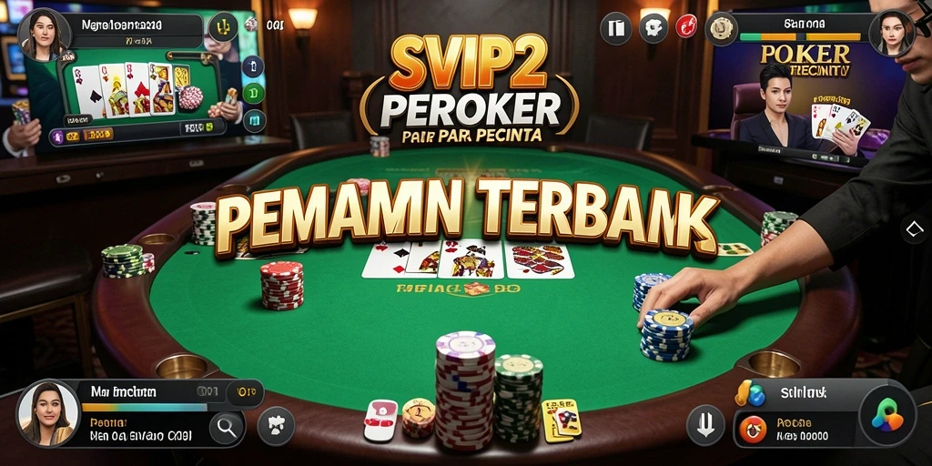 Screenshot gameplay SVIP2 menampilkan aksi poker seru dan interaksi pemain.