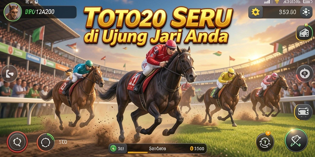 Tangkapan layar utama TOTO20 menampilkan aksi balapan yang mendebarkan.